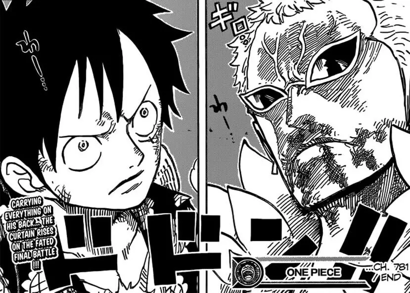 luffy's powerful staredown 